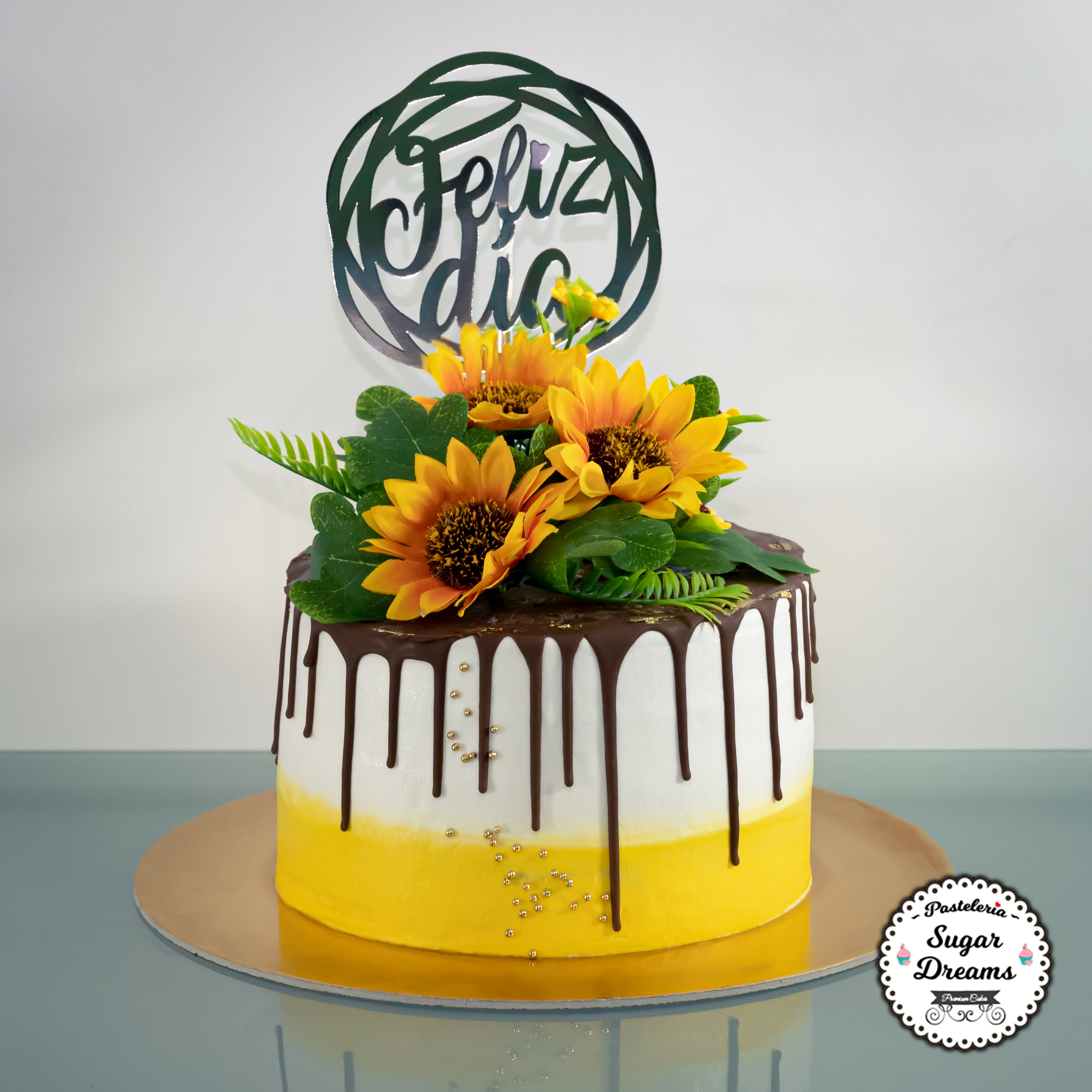Queque con girasoles Pasteleria Sugar Dreams